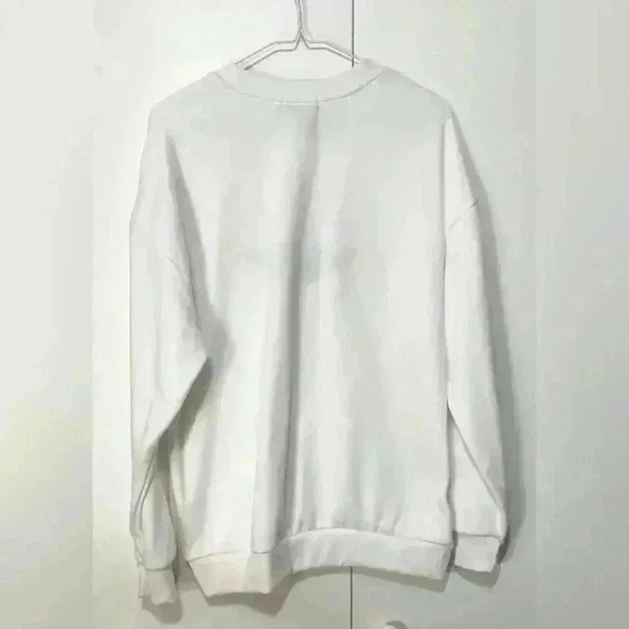 if it were me, women Halloween Pink Vampire Lips on White Sweatshirt size Small - Picture 3 of 9